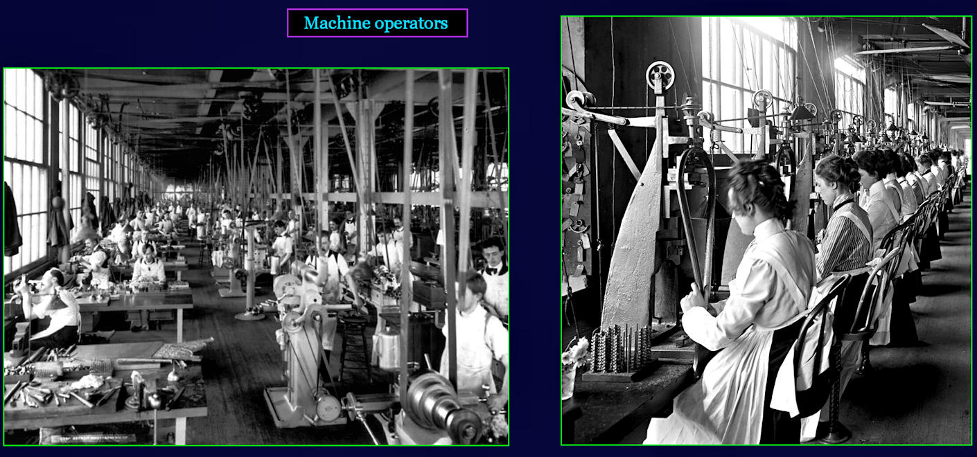 Machine operators, 1910